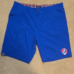 Grateful Dead Men's Blue Flat Front Shorts